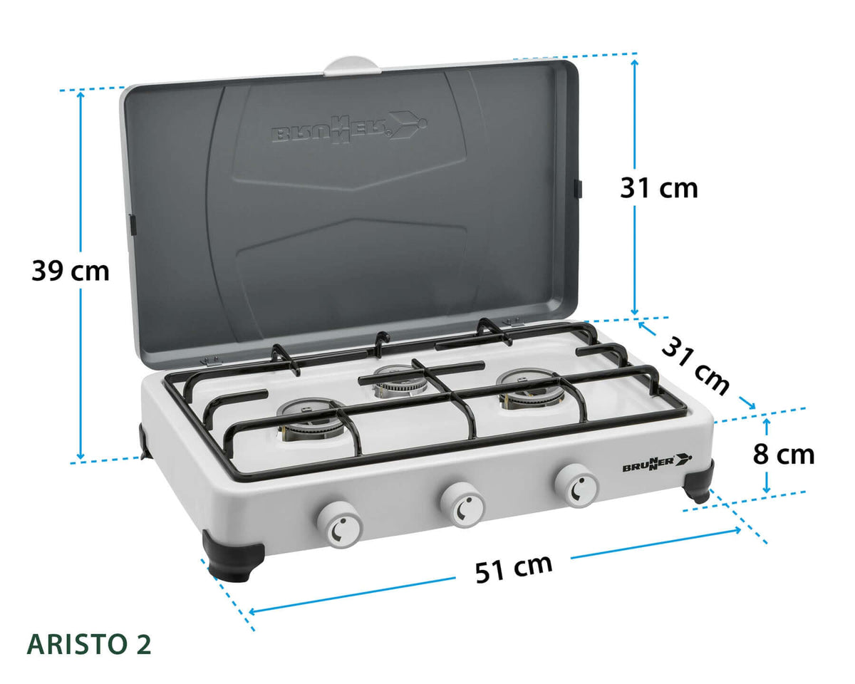 Fornello a gas 3 fuochi Modello Aristo 3 Brunner - Pons Camper e Caravan