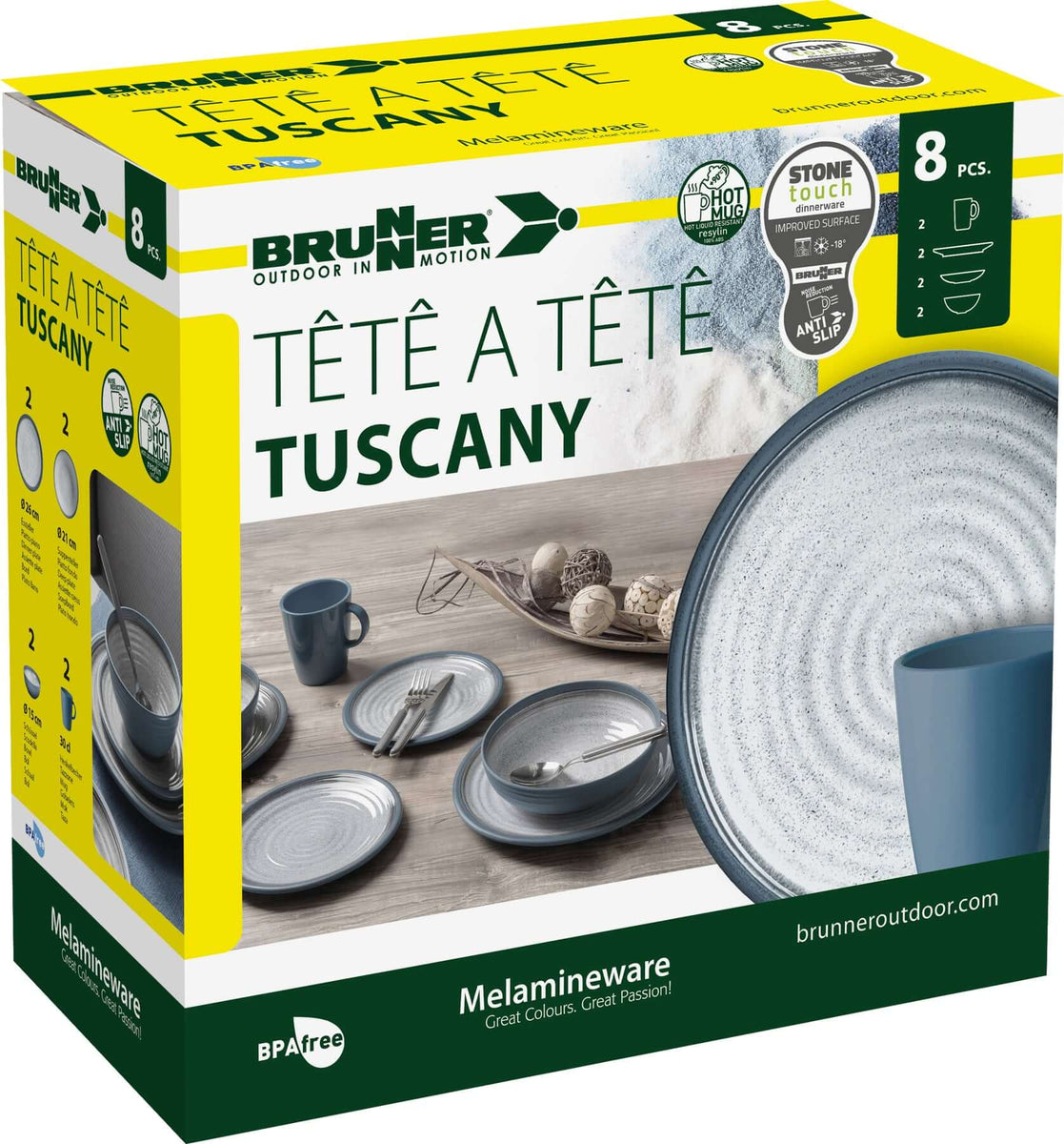 Set piatti da campeggio Brunner TÊTE-Â-TÊTE Space