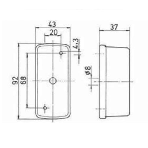 Luce d'ingombro laterale bifacciale SPL 07/12V per camper