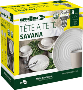 Scatolo Set piatti da campeggio Brunner TÊTE-Â-TÊTE Savana