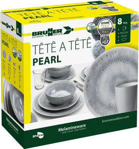 Scatolo Set piatti da campeggio Brunner TÊTE-Â-TÊTE Pearl