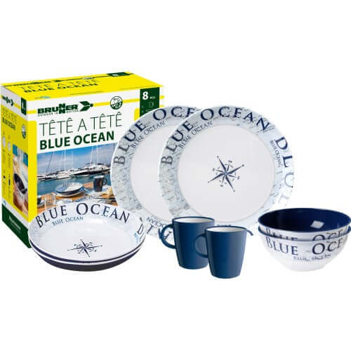 Set piatti da campeggio Brunner TÊTE-Â-TÊTE Blue Ocean