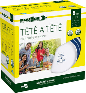 Scatolo Set piatti da campeggio Brunner TÊTE-Â-TÊTE Nautical