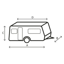 Carica l&#39;immagine nel visualizzatore di Gallery, Scheda misure Copertura per caravan Brunner Caravan Cover Design 12M
