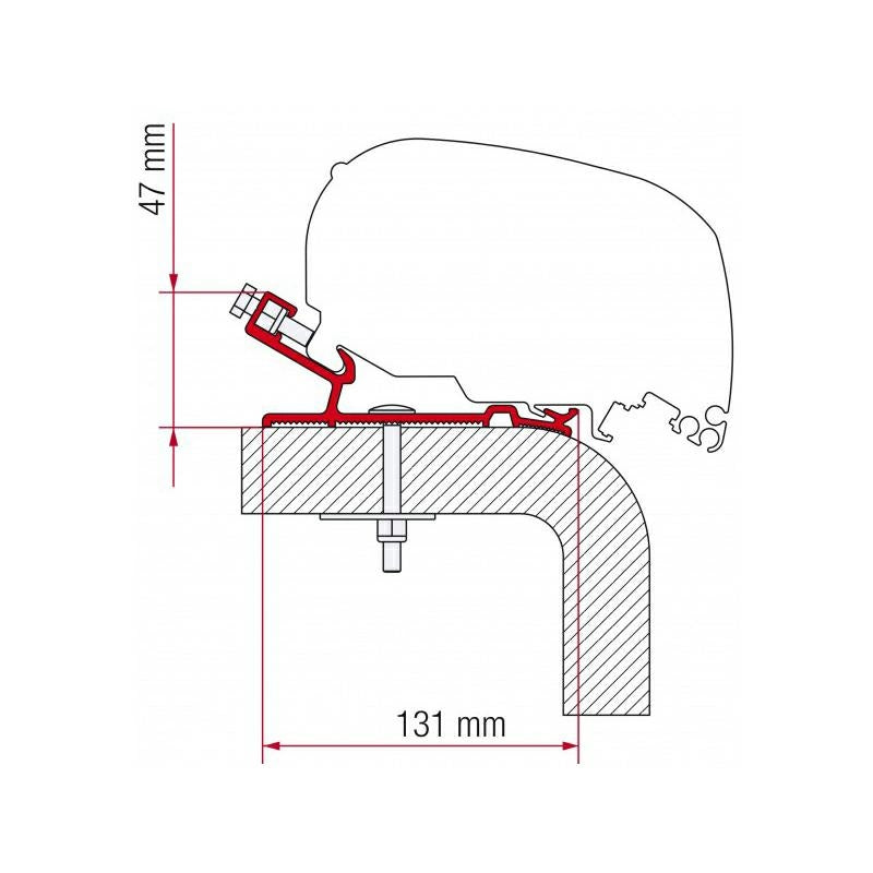 Kit caravan roof staffa per tendalini Fiamma F80/F65