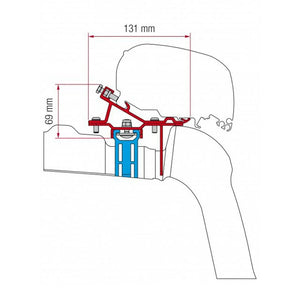 Kit VW Crafter con barra da tetto staffa per tendalini Fiamma F80/F65