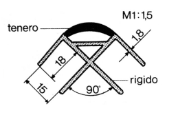 Profilo per mobili in PVC angolare