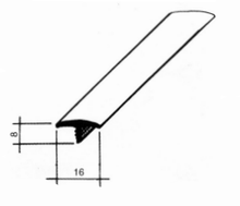 Carica l&#39;immagine nel visualizzatore di Gallery, Profilo per mobile in PVC profilo T 16mm
