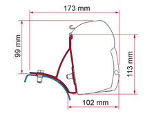 Carica l&#39;immagine nel visualizzatore di Gallery, Scheda tecnica Kit Renault Trafic/Opel vivaro/Nissan primastar staffa per tendalini Fiamma F45/F70
