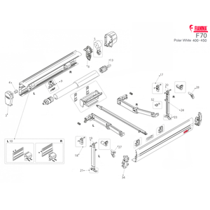 Ricambi tendalino Fiamma F70 Polar White 400-550