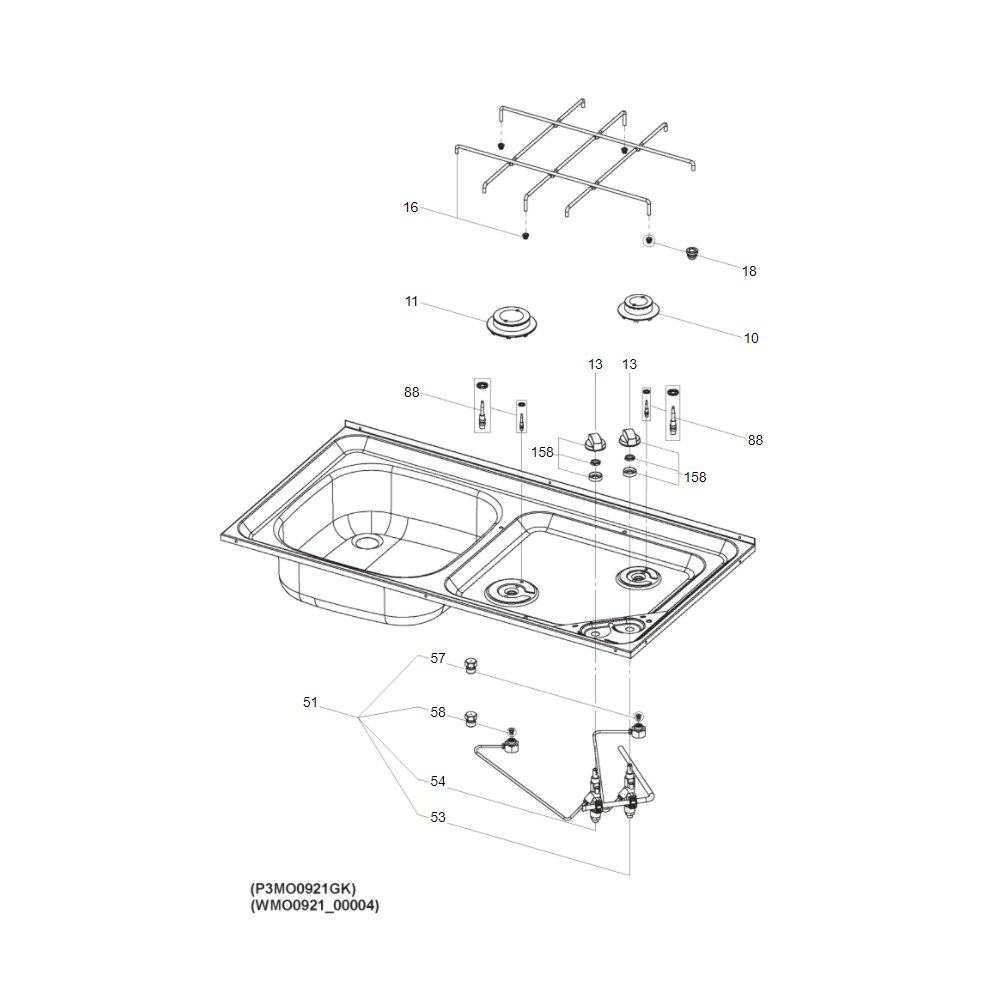 Ricambi piano cottura Dometic mod. PI913