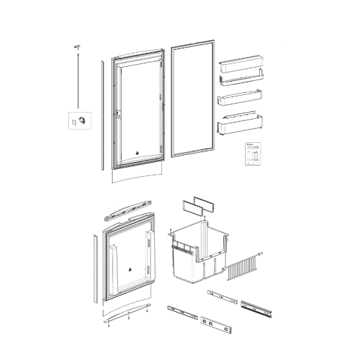 Ricambi frigorifero Dometic serie 9 Rmf 8505 Dx - Sportello